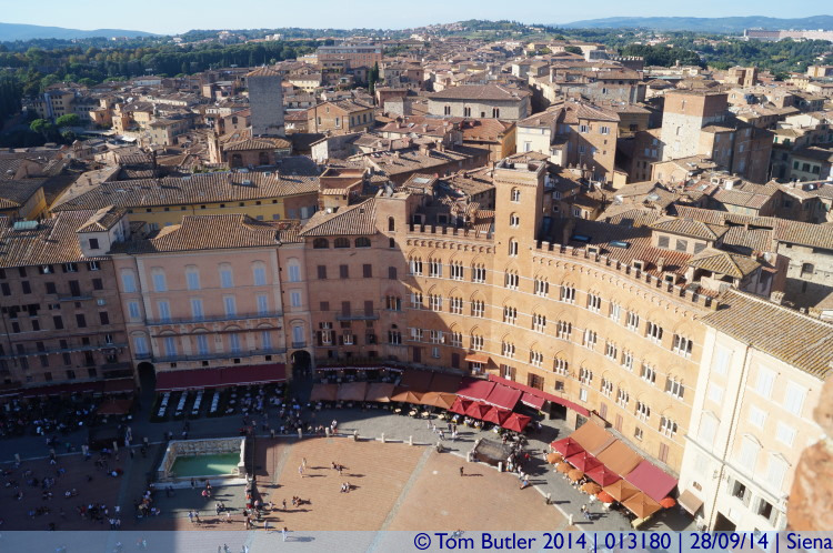 Photo ID: 013180, Looking down into the Campo, Siena, Italy