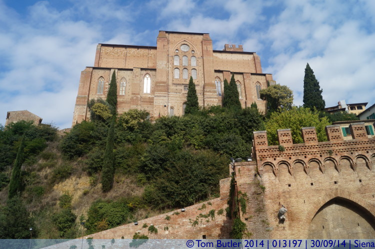 Photo ID: 013197, Looking up to San Domenico, Siena, Italy
