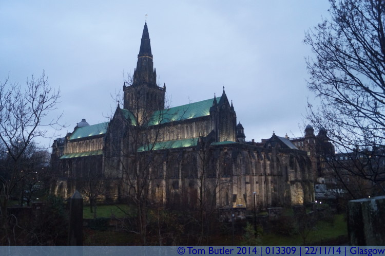 Photo ID: 013309, Cathedral at dusk, Glasgow, Scotland
