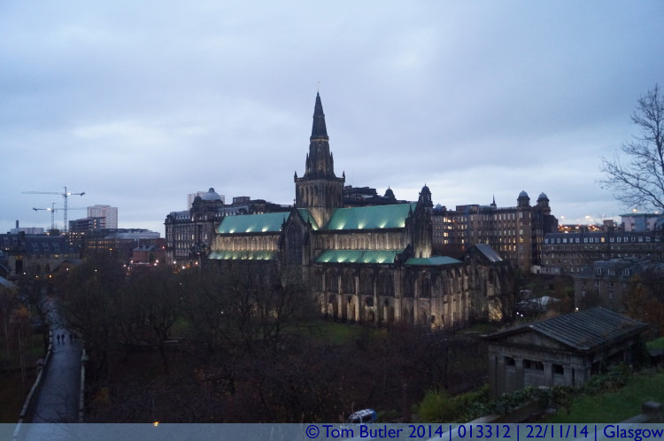 Photo ID: 013312, Cathedral at dusk, Glasgow, Scotland