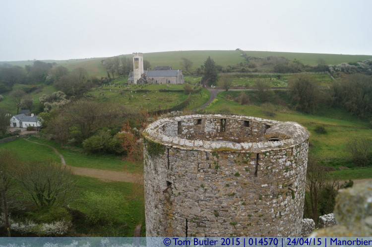 Photo ID: 014570, View from the tower, Manorbier, Wales