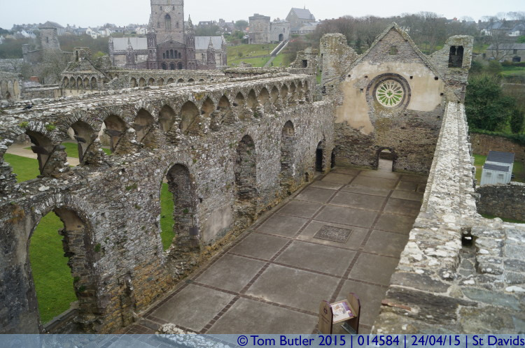Photo ID: 014584, Looking down on the palace, St Davids, Wales