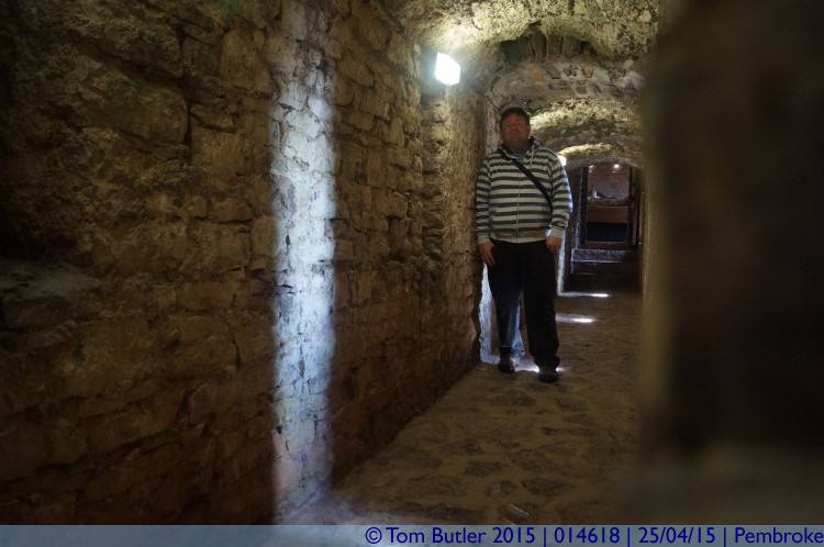 Photo ID: 014618, Standing in a castle corridor, Pembroke, Wales
