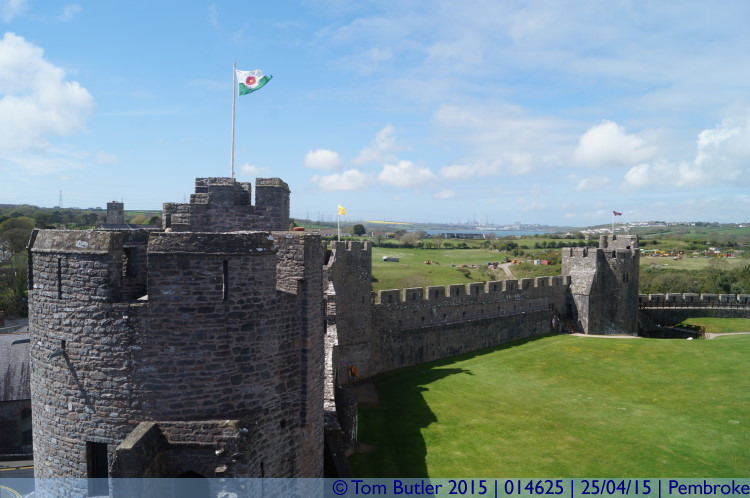 Photo ID: 014625, Looking along the walls, Pembroke, Wales