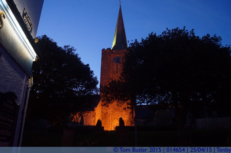 Photo ID: 014654, St Mary's at night, Tenby, Wales