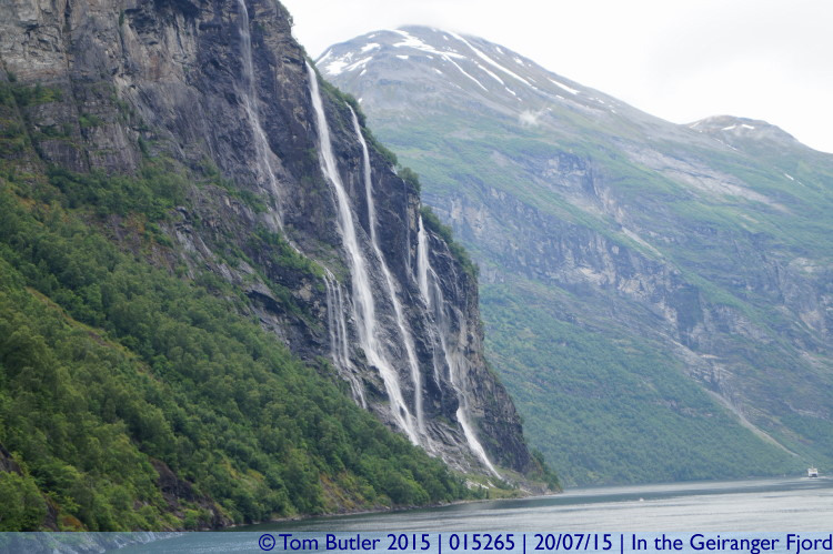 Photo ID: 015265, Approaching the Seven Sisters, In the Geiranger Fjord, Norway
