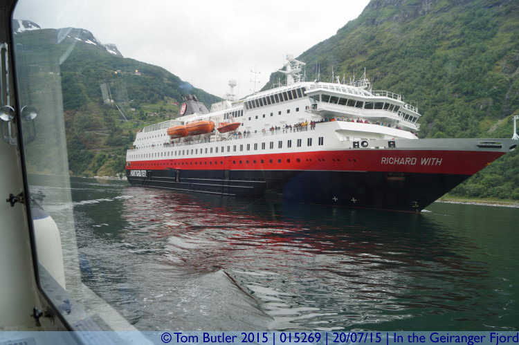 Photo ID: 015269, Saying a temporary goodbye to Richard, In the Geiranger Fjord, Norway