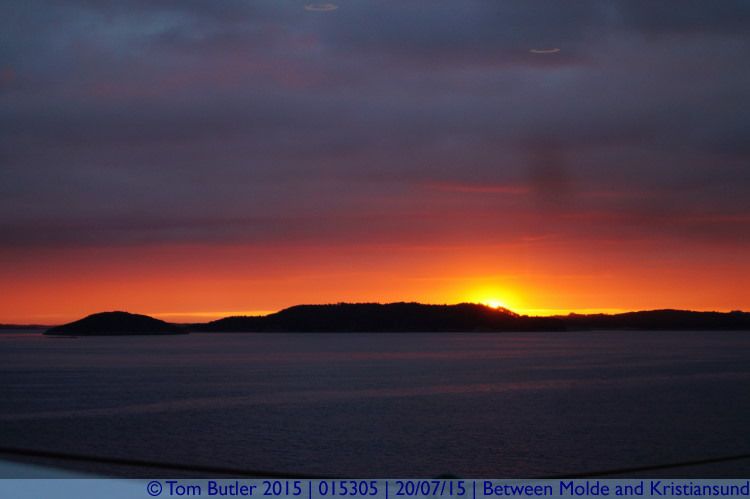 Photo ID: 015305, Sunset at sea, Between Molde and Kristiansund, Norway