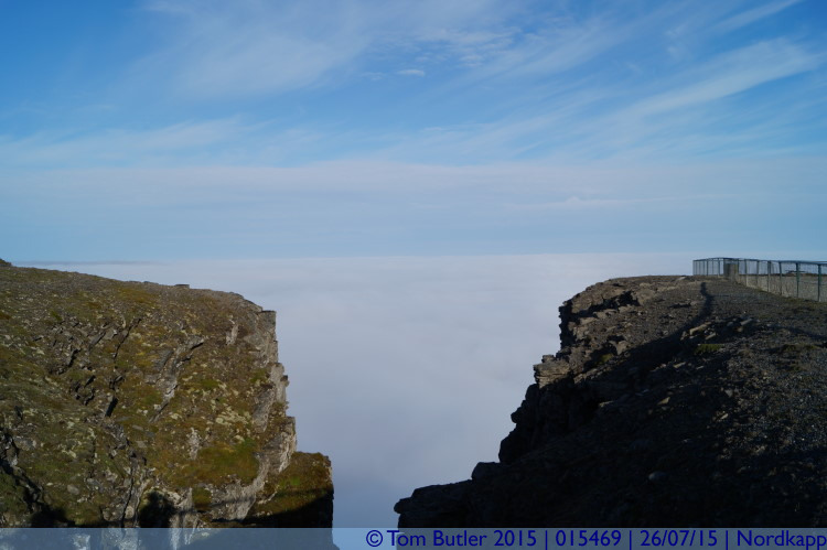 Photo ID: 015469, Looking out over the top of fog, Nordkapp, Norway