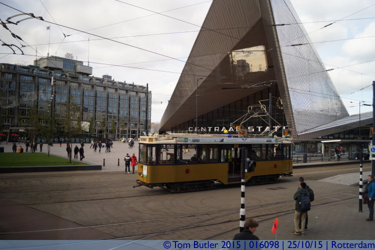 Photo ID: 016098, Modern station, Historic tram, Rotterdam, Netherlands