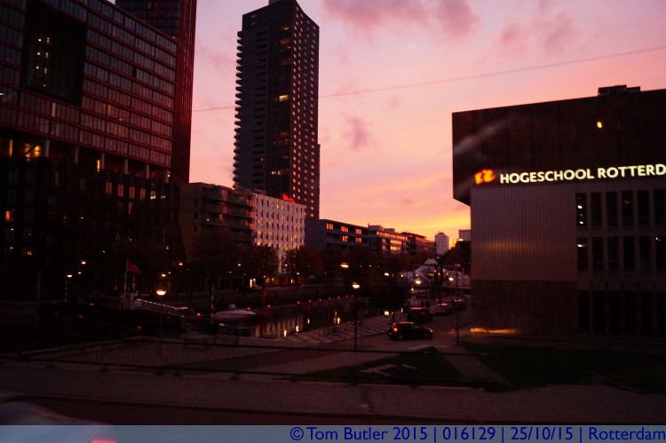 Photo ID: 016129, Sunset and skyscrapers, Rotterdam, Netherlands