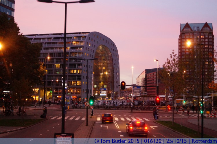Photo ID: 016130, The Markthal at dusk, Rotterdam, Netherlands