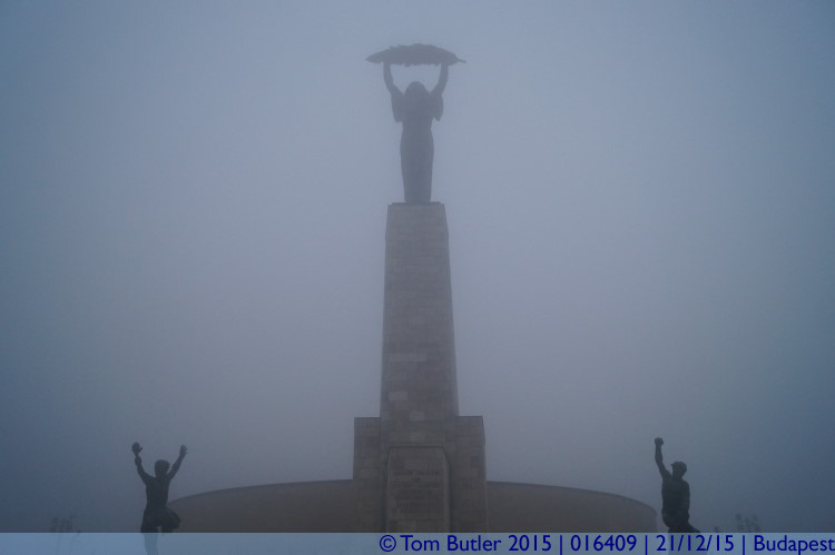 Photo ID: 016409, Liberty statue in the fog, Budapest, Hungary