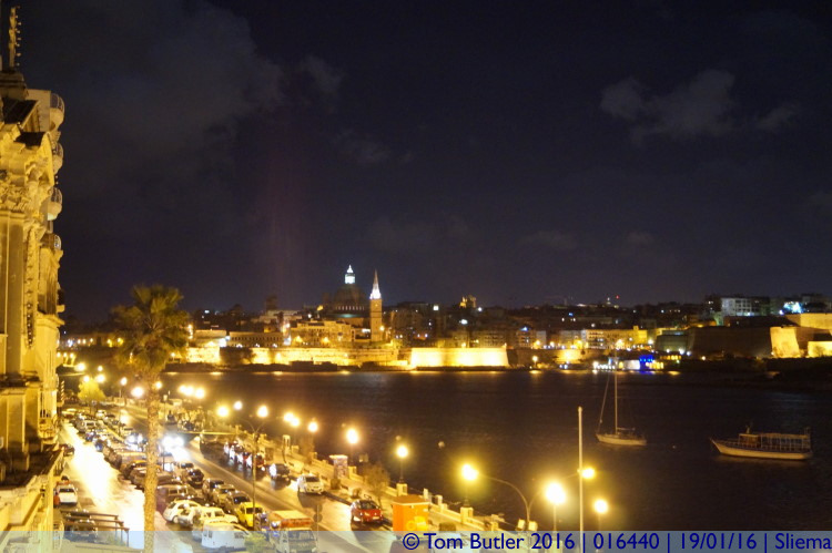 Photo ID: 016440, Harbour at night, Sliema, Malta