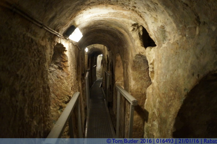 Photo ID: 016493, Looking along the Catacombs, Rabat, Malta