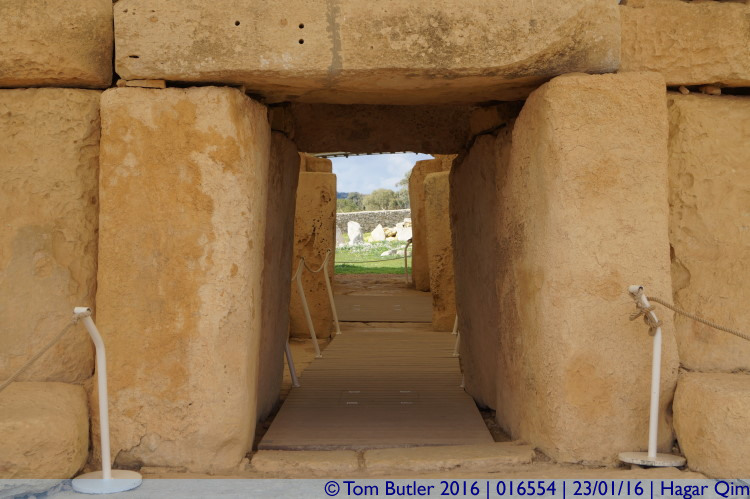 Photo ID: 016554, Looking through the temple, Hagar Qim, Malta