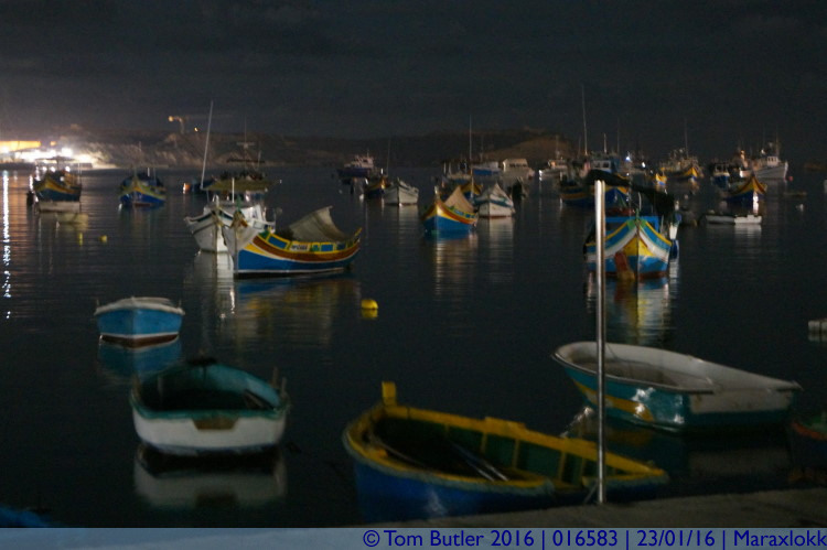 Photo ID: 016583, Harbour at night, Maraxlokk, Malta