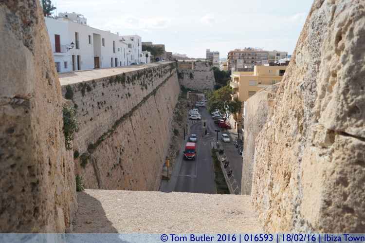 Photo ID: 016593, Looking along the fortifications, Ibiza Town, Spain