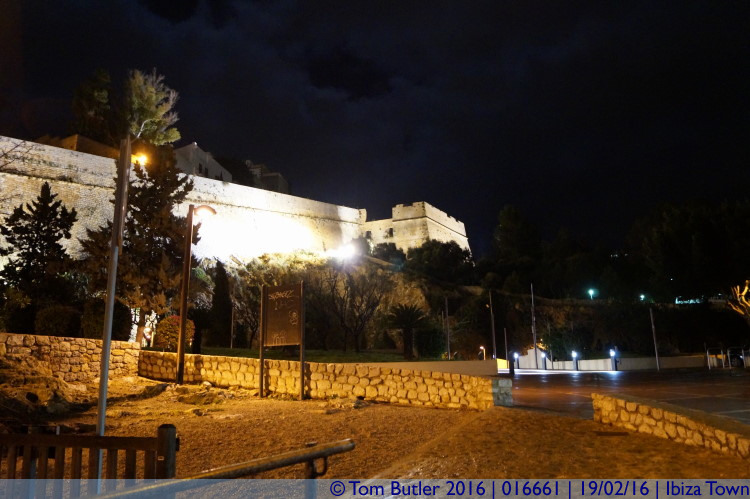 Photo ID: 016661, Dalt Vila walls at night, Ibiza Town, Spain