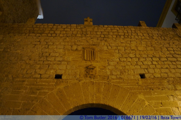 Photo ID: 016671, Gate at night, Ibiza Town, Spain