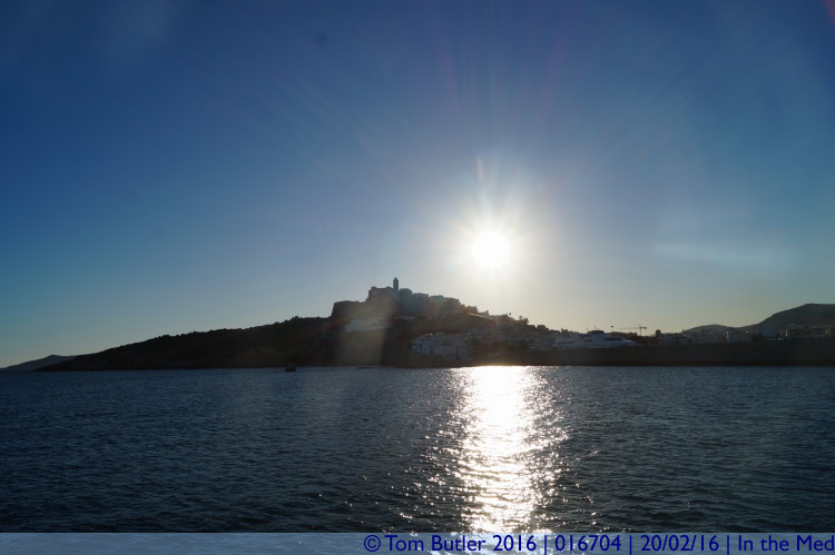 Photo ID: 016704, Sun behind the Dalt Vila, In the Med, Spain
