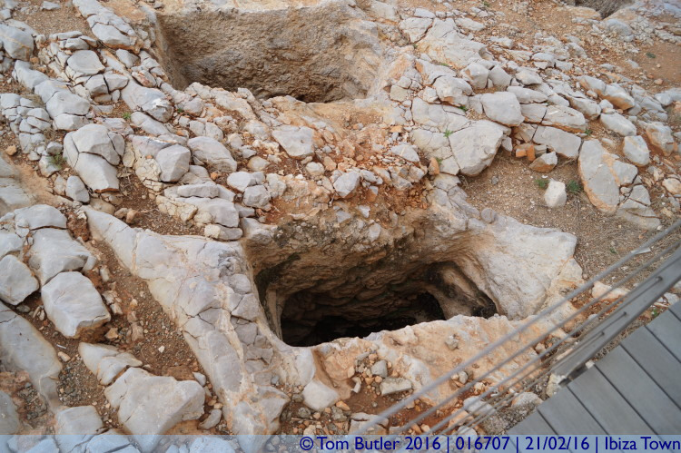 Photo ID: 016707, Looking down into a burial pit, Ibiza Town, Spain