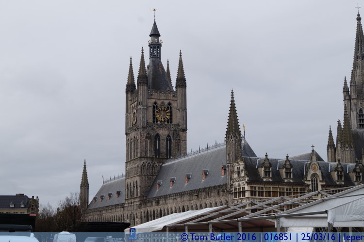 Photo ID: 016851, The Cloth Hall Clock Tower, Ieper, Belgium