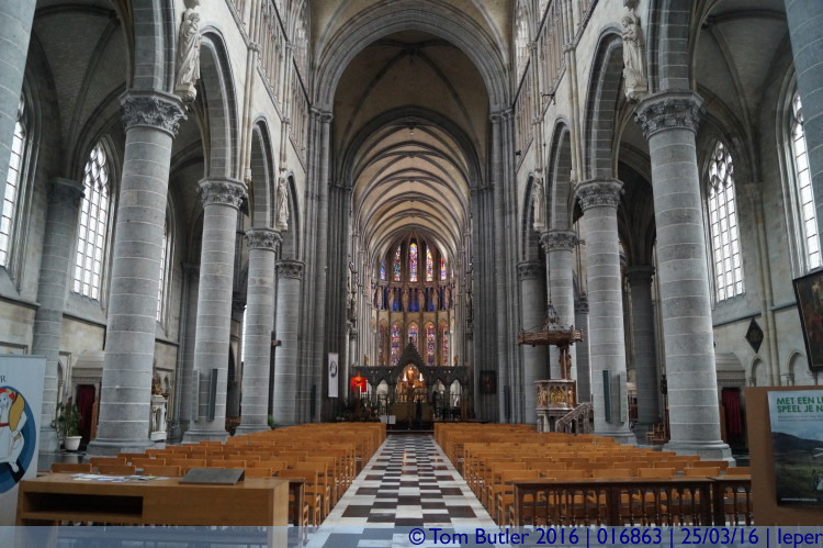 Photo ID: 016863, Looking down the Cathedral, Ieper, Belgium