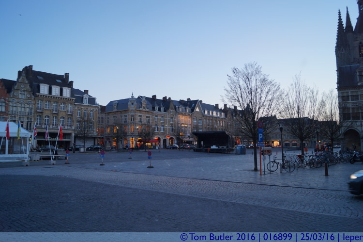 Photo ID: 016899, Grote Markt at sunset, Ieper, Belgium
