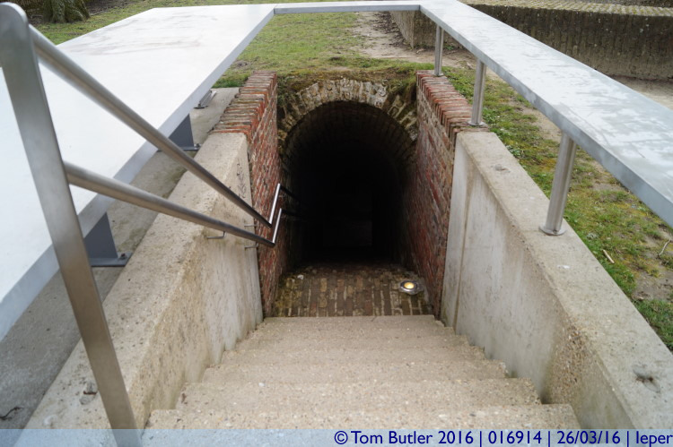 Photo ID: 016914, Heading beneath the ramparts, Ieper, Belgium