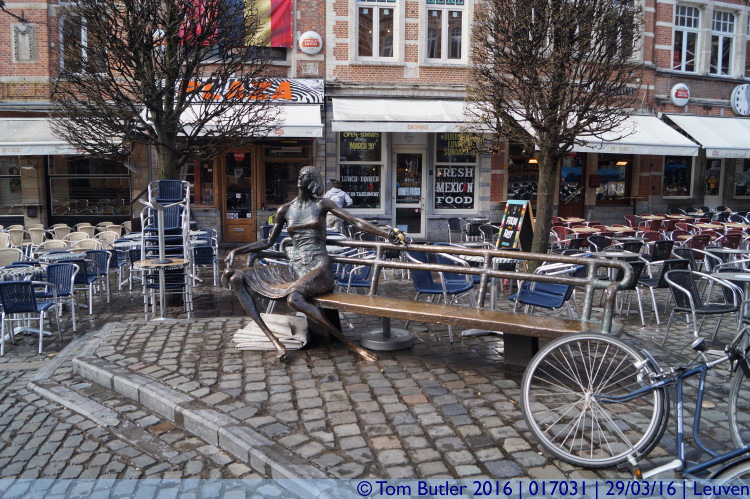 Photo ID: 017031, Statue in the Oude Markt, Leuven, Belgium