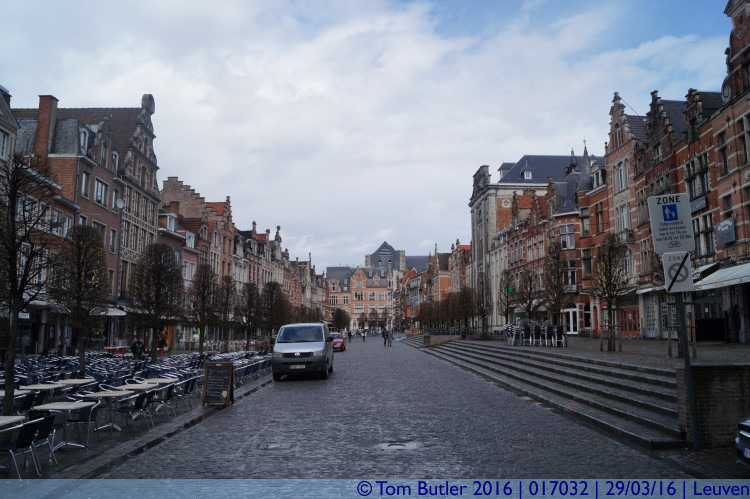 Photo ID: 017032, Looking down the Oude Markt, Leuven, Belgium
