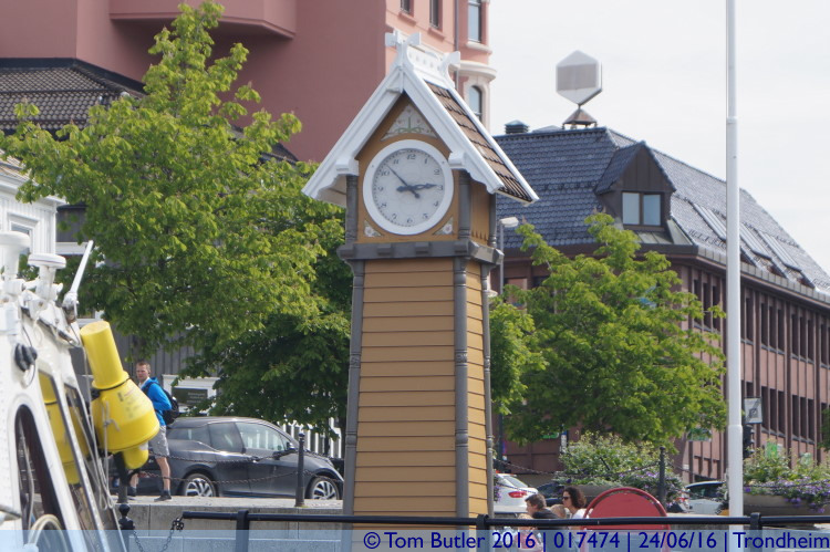 Photo ID: 017474, Clock in the Fish market, Trondheim, Norway