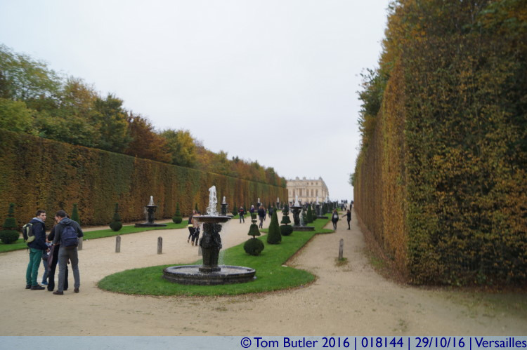 Photo ID: 018144, Fountain lined walks, Versailles, France