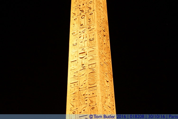 Photo ID: 018208, Obelisk at night, Paris, France