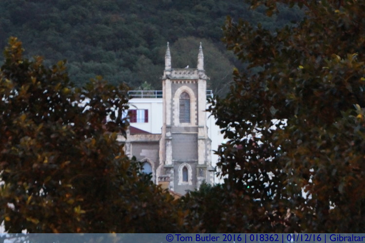 Photo ID: 018362, Church through the trees, Gibraltar, Gibraltar
