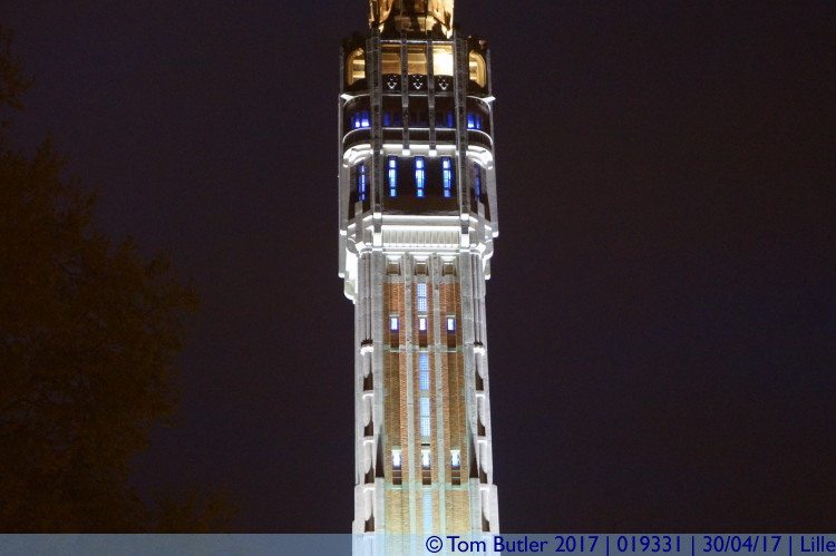 Photo ID: 019331, Tower at night, Lille, France