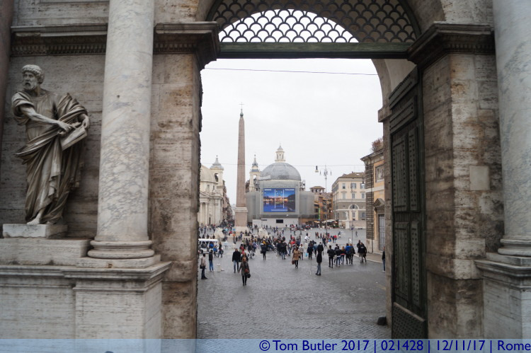 Photo ID: 021428, Piazza del Popolo through the gate, Rome, Italy