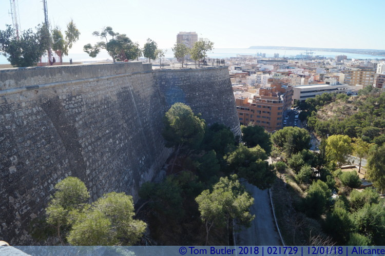 Photo ID: 021729, The walls of the fortress, Alicante, Spain