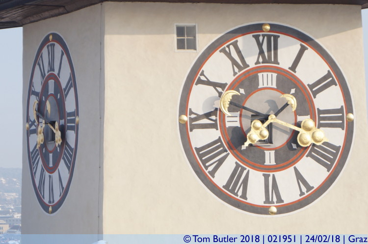 Photo ID: 021951, Clock faces, Graz, Austria