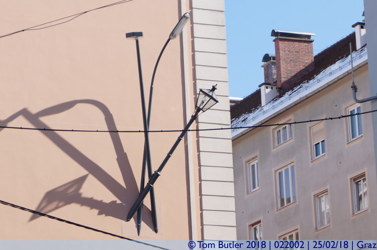 Photo ID: 022002, Lampposts growing from the walls, Graz, Austria