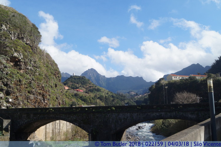 Photo ID: 022159, Bridge, chapel and mountains, So Vicente, Portugal