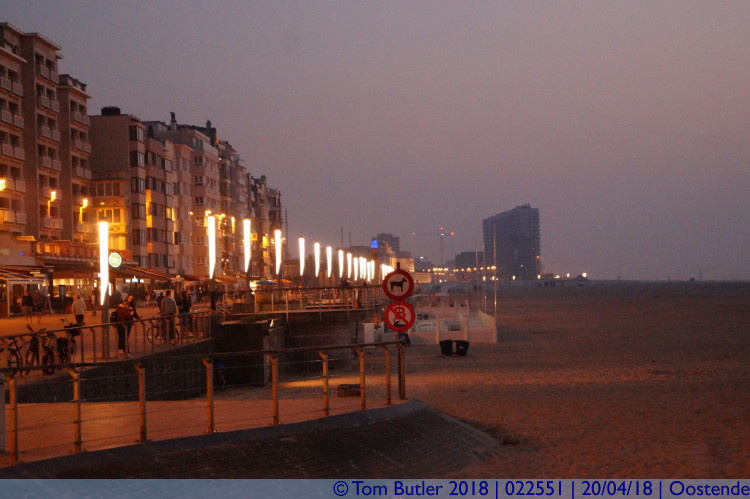 Photo ID: 022551, Oostende seafront at night, Oostende, Belgium