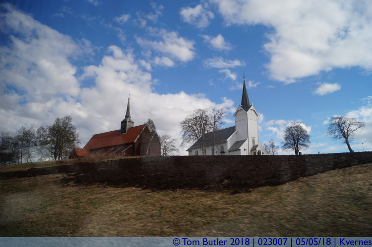 Photo ID: 023007, Stave and modern church, Kvernes, Norway