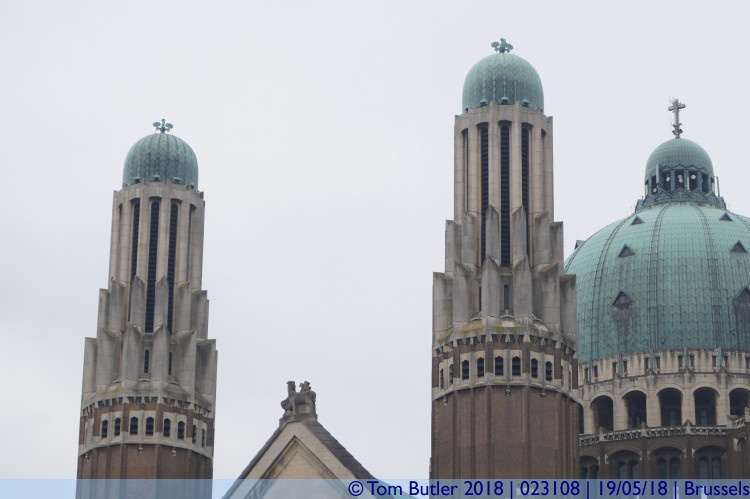 Photo ID: 023108, Towers and domes of the Sacr-Cur, Brussels, Belgium