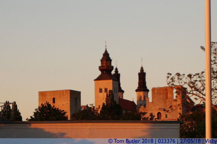 Photo ID: 023376, Last of the light on the towers, Visby, Sweden