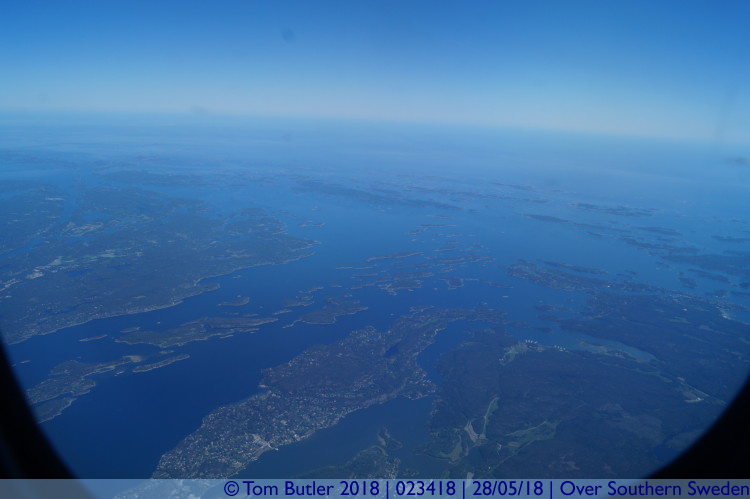 Photo ID: 023418, Islands and Fjords, Over Southern Sweden, Sweden
