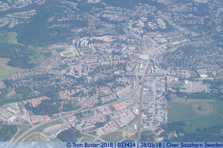 Photo ID: 023424, Conurbation, Over Southern Sweden, Sweden