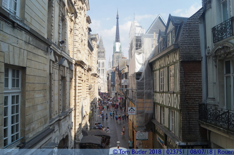 Photo ID: 023751, View towards the Cathedral, Rouen, France