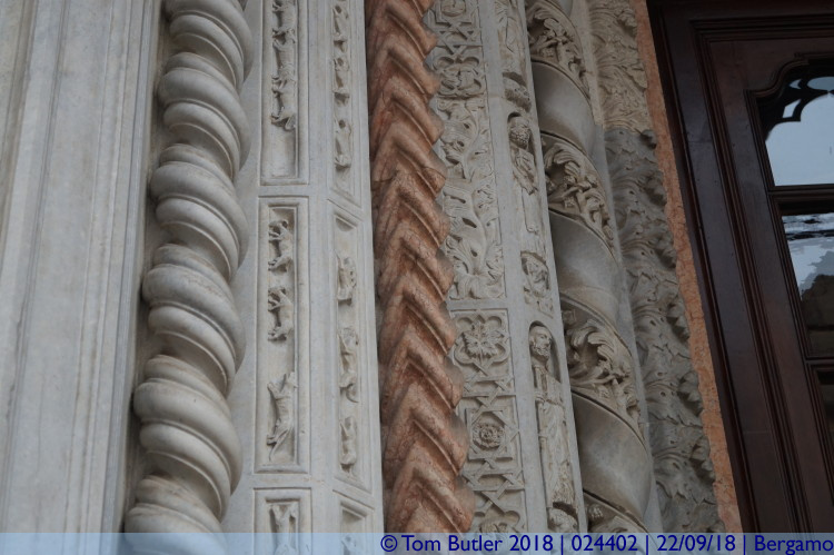 Photo ID: 024402, Carved entrance to the basilica, Bergamo, Italy